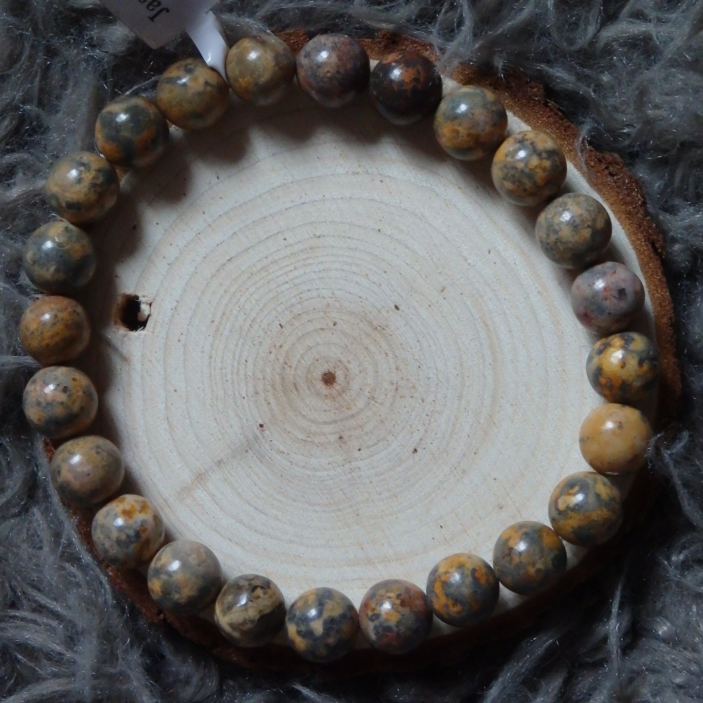 Bracelet Jaspe léopard A+(boule 08 mm)