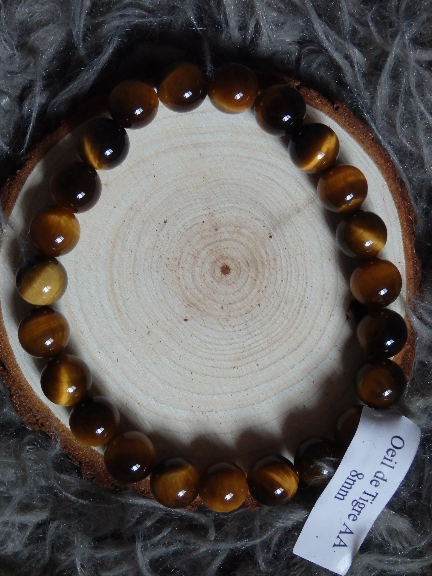 Bracelet oeil de tigre AA (boule 08 mm)