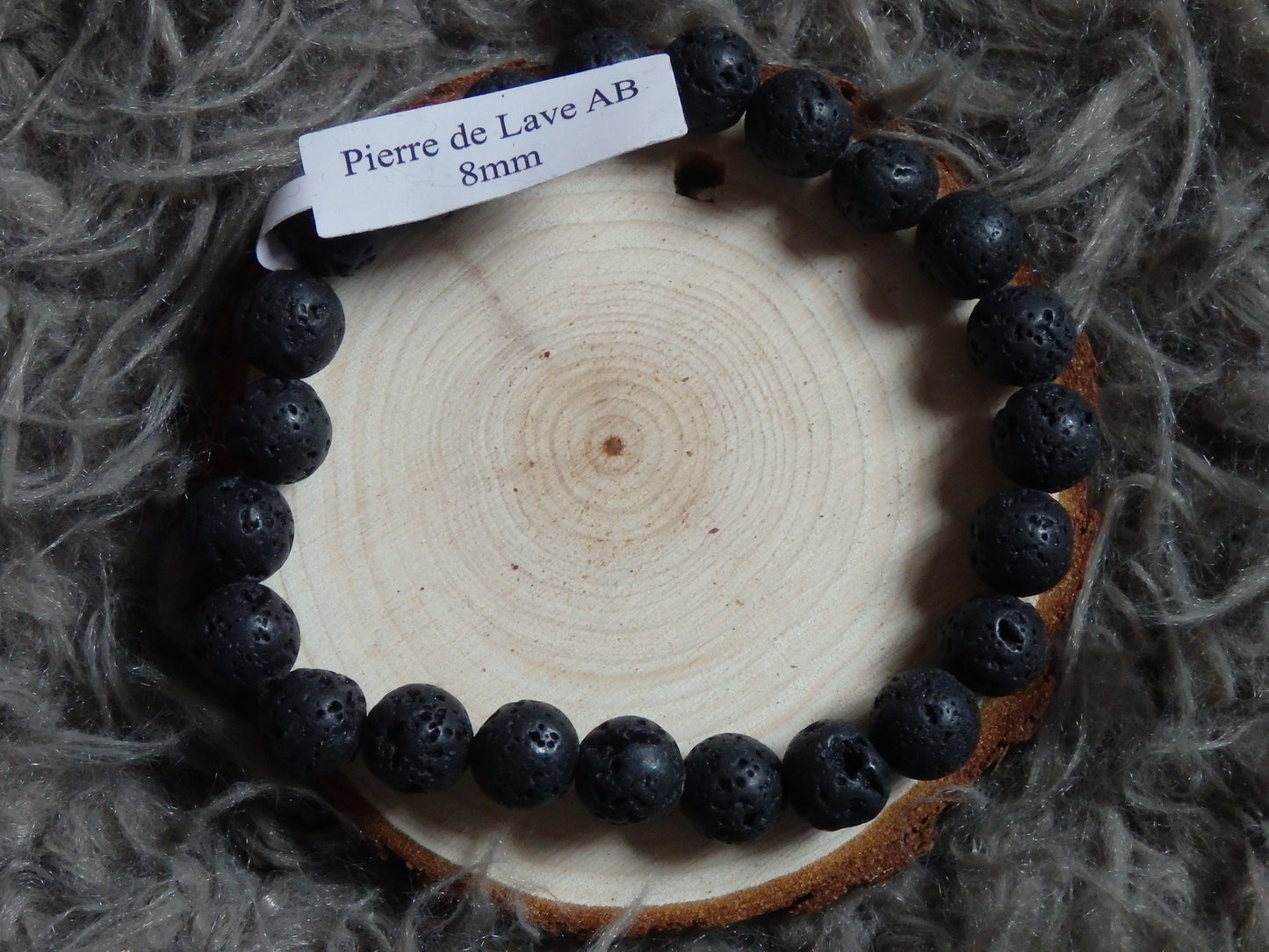Bracelet pierre de lave AB (boule 08 mm)