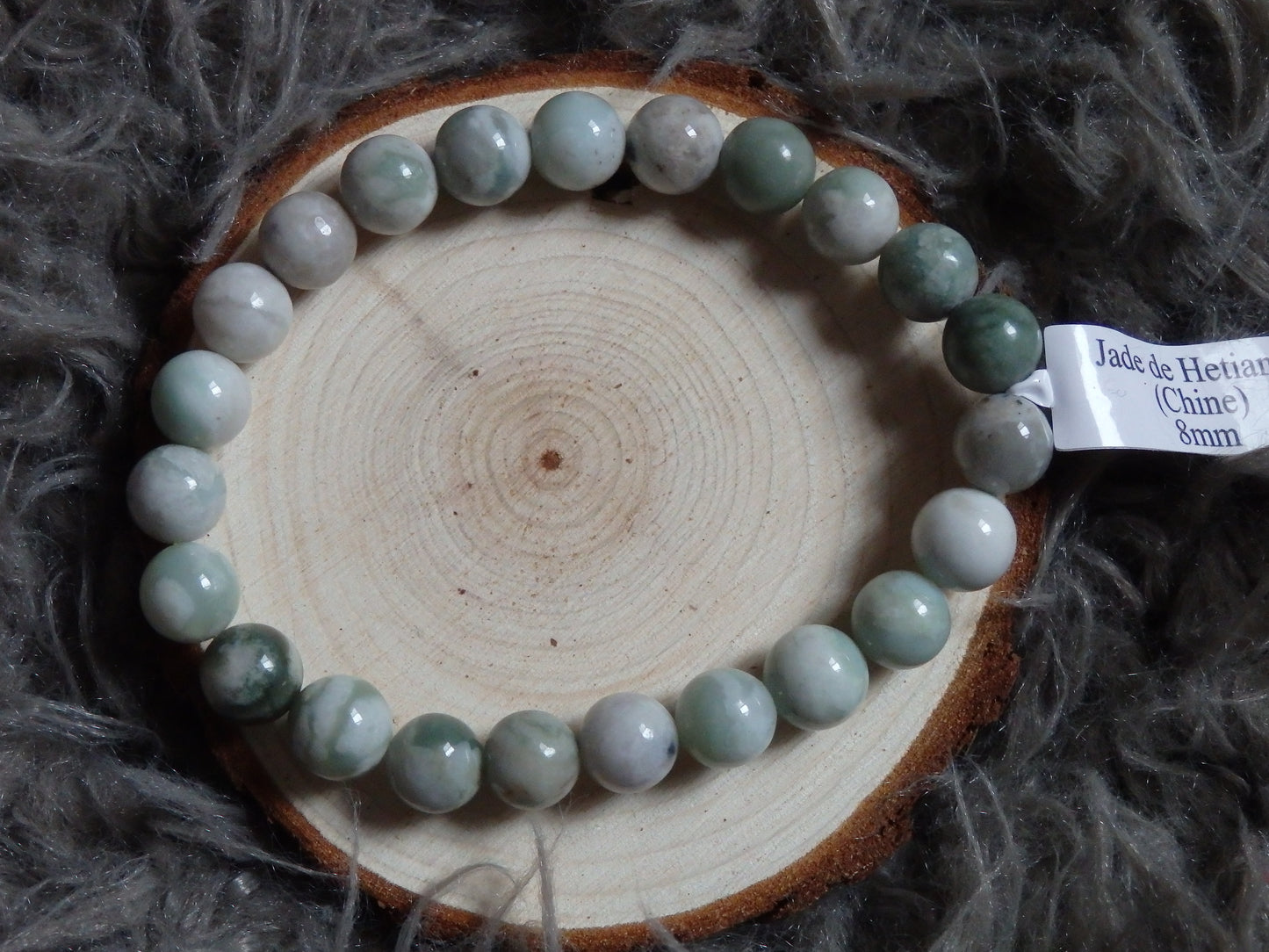 Bracelet jade de hetian A (boule 08 mm)