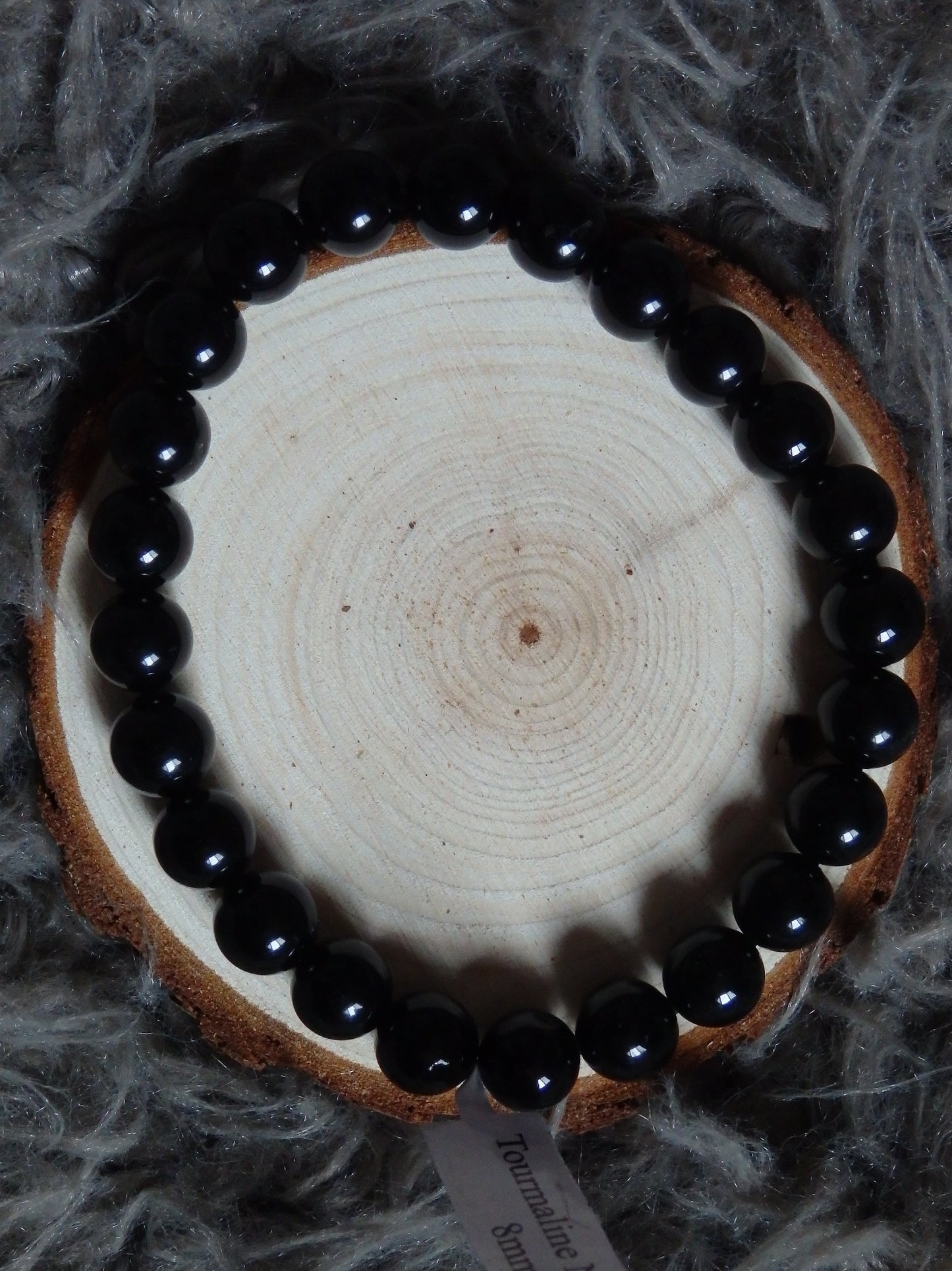 Bracelet tourmaline noire A (boule 08 mm)