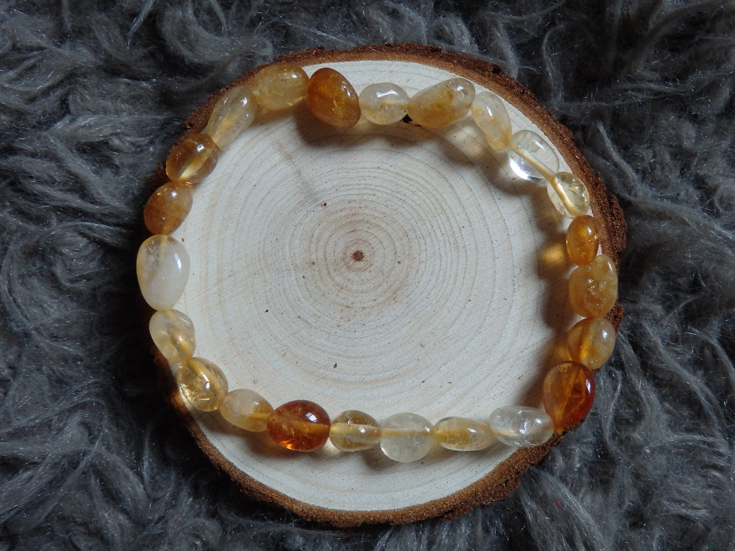 Bracelet pierres roulées Citrine chauffée A