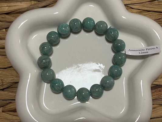 Bracelet amazonite A (boule 12 mm)